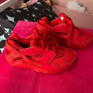 Red Huarache kids running shoes Size 13c Like